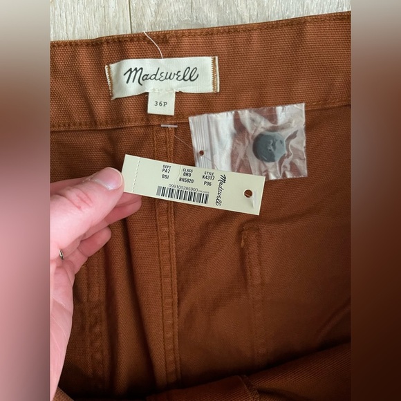 NWT Madewell Women’s Petite Emmett Wide-Leg Crop Pants Burnt Orange Size 36P - Picture 3 of 6